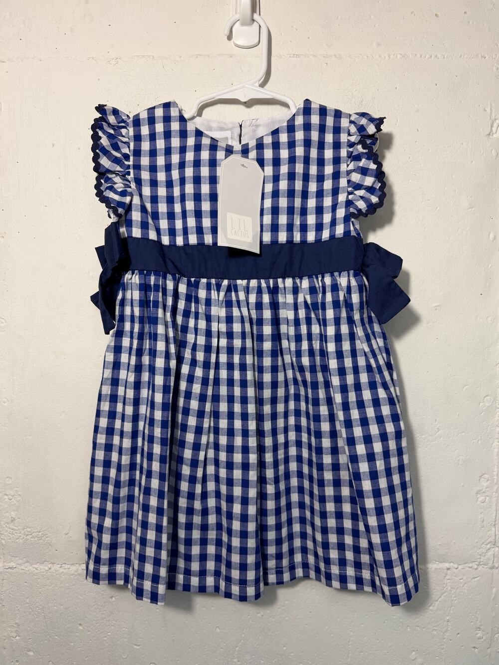 NEW LIL cactus Blue Gingham Plaid Dress Girls 3T